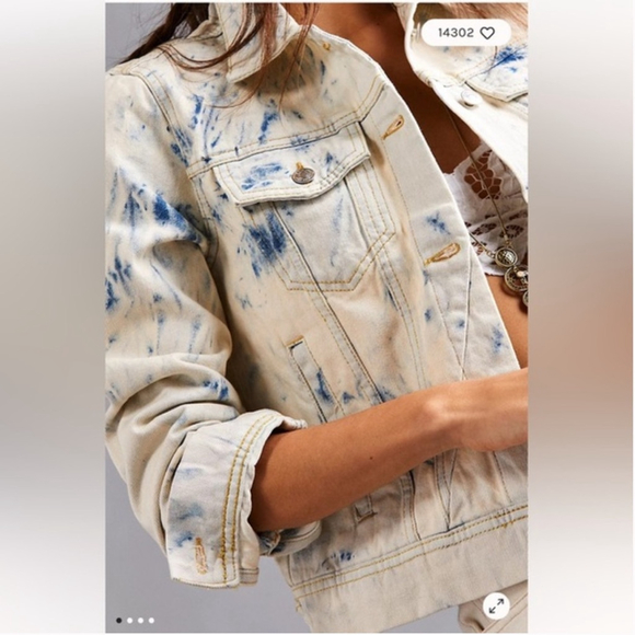 Free People Rumors Denim Jacket – Jones Tie Dye | Size Small - Picture 4 of 16